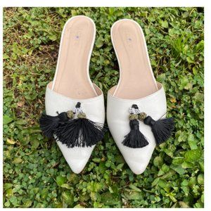 J.Crew Backless White Flats